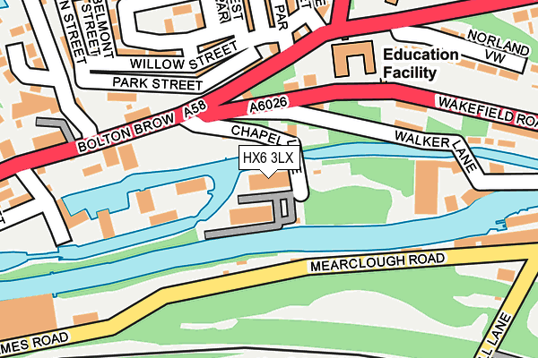 HX6 3LX map - OS OpenMap – Local (Ordnance Survey) HX6 3LX map - OS OpenMap – Local (Ordnance Survey)