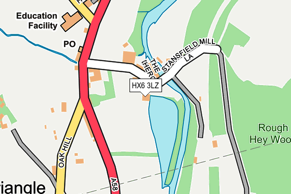 HX6 3LZ map - OS OpenMap – Local (Ordnance Survey) HX6 3LZ map - OS OpenMap – Local (Ordnance Survey)