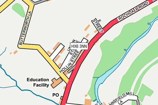 HX6 3NN map - OS OpenMap – Local (Ordnance Survey) HX6 3NN map - OS OpenMap – Local (Ordnance Survey)