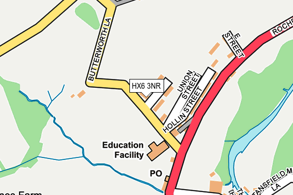 HX6 3NR map - OS OpenMap – Local (Ordnance Survey) HX6 3NR map - OS OpenMap – Local (Ordnance Survey)