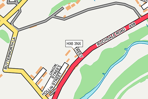 HX6 3NX map - OS OpenMap – Local (Ordnance Survey) HX6 3NX map - OS OpenMap – Local (Ordnance Survey)