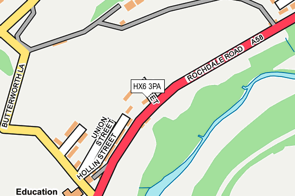HX6 3PA map - OS OpenMap – Local (Ordnance Survey) HX6 3PA map - OS OpenMap – Local (Ordnance Survey)