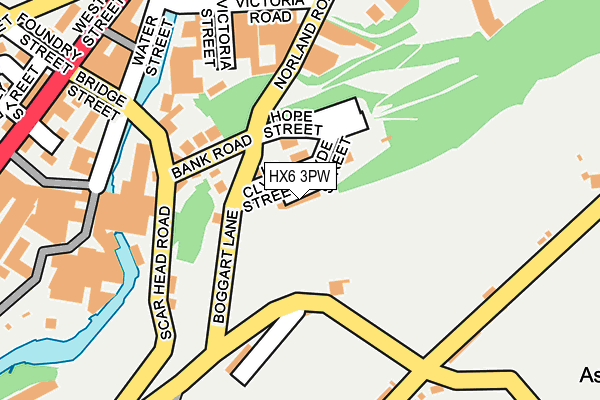 HX6 3PW map - OS OpenMap – Local (Ordnance Survey) HX6 3PW map - OS OpenMap – Local (Ordnance Survey)