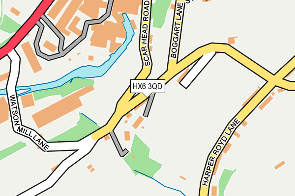 HX6 3QD map - OS OpenMap – Local (Ordnance Survey) HX6 3QD map - OS OpenMap – Local (Ordnance Survey)
