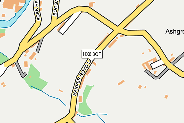 HX6 3QF map - OS OpenMap – Local (Ordnance Survey) HX6 3QF map - OS OpenMap – Local (Ordnance Survey)