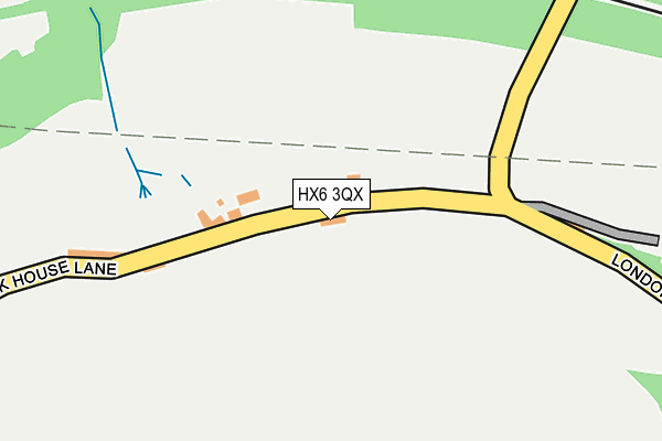 HX6 3QX map - OS OpenMap – Local (Ordnance Survey) HX6 3QX map - OS OpenMap – Local (Ordnance Survey)