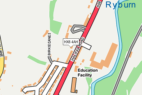 HX6 4AH map - OS OpenMap – Local (Ordnance Survey) HX6 4AH map - OS OpenMap – Local (Ordnance Survey)