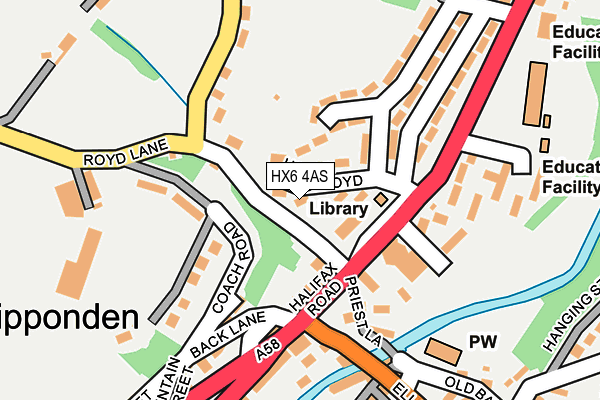 HX6 4AS map - OS OpenMap – Local (Ordnance Survey) HX6 4AS map - OS OpenMap – Local (Ordnance Survey)