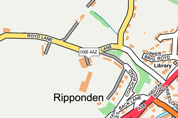 HX6 4AZ map - OS OpenMap – Local (Ordnance Survey) HX6 4AZ map - OS OpenMap – Local (Ordnance Survey)