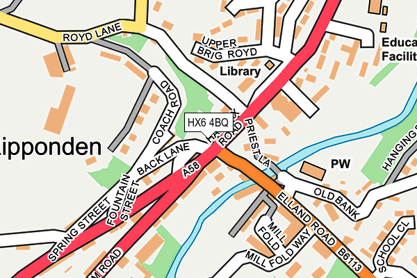 HX6 4BQ map - OS OpenMap – Local (Ordnance Survey) HX6 4BQ map - OS OpenMap – Local (Ordnance Survey)