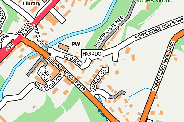 HX6 4DG map - OS OpenMap – Local (Ordnance Survey) HX6 4DG map - OS OpenMap – Local (Ordnance Survey)