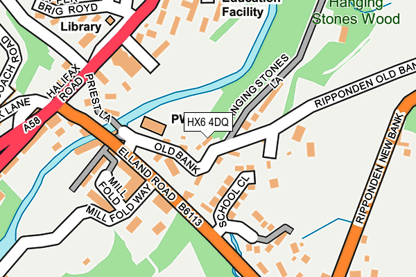 HX6 4DQ map - OS OpenMap – Local (Ordnance Survey) HX6 4DQ map - OS OpenMap – Local (Ordnance Survey)
