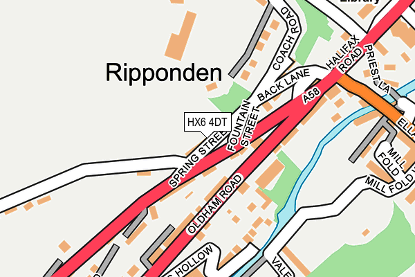 HX6 4DT map - OS OpenMap – Local (Ordnance Survey) HX6 4DT map - OS OpenMap – Local (Ordnance Survey)