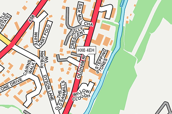 HX6 4EH map - OS OpenMap – Local (Ordnance Survey)