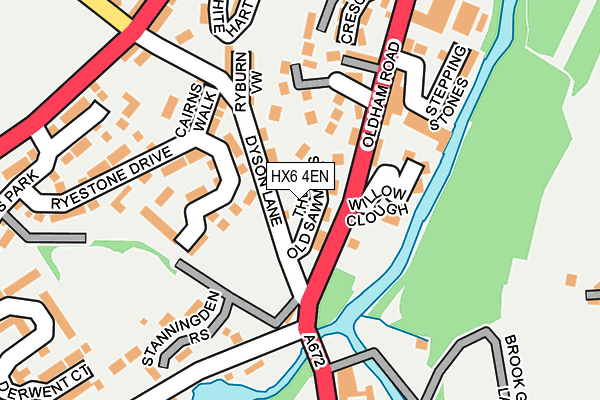 HX6 4EN map - OS OpenMap – Local (Ordnance Survey) HX6 4EN map - OS OpenMap – Local (Ordnance Survey)