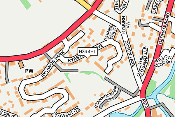 HX6 4ET map - OS OpenMap – Local (Ordnance Survey) HX6 4ET map - OS OpenMap – Local (Ordnance Survey)