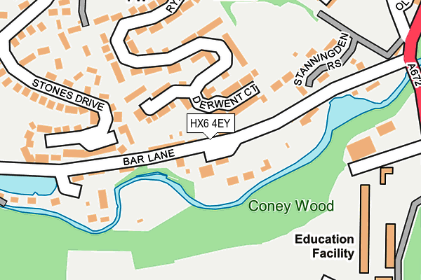 HX6 4EY map - OS OpenMap – Local (Ordnance Survey) HX6 4EY map - OS OpenMap – Local (Ordnance Survey)