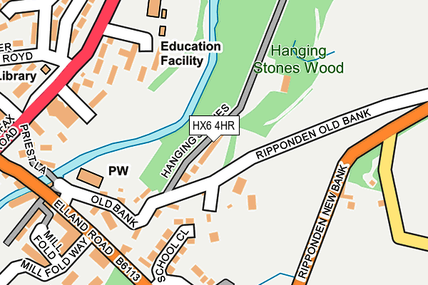 HX6 4HR map - OS OpenMap – Local (Ordnance Survey) HX6 4HR map - OS OpenMap – Local (Ordnance Survey)