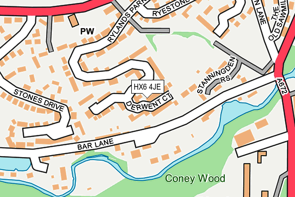 HX6 4JE map - OS OpenMap – Local (Ordnance Survey)
