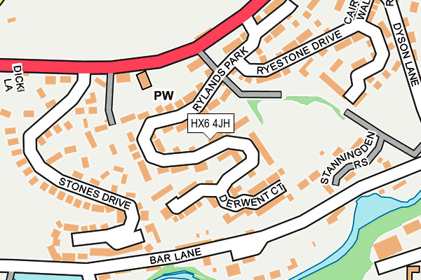HX6 4JH map - OS OpenMap – Local (Ordnance Survey) HX6 4JH map - OS OpenMap – Local (Ordnance Survey)