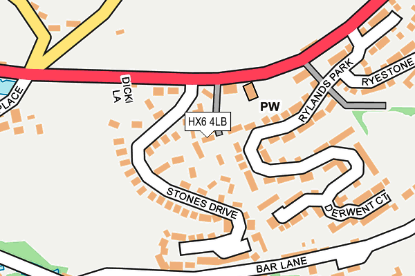 HX6 4LB map - OS OpenMap – Local (Ordnance Survey) HX6 4LB map - OS OpenMap – Local (Ordnance Survey)