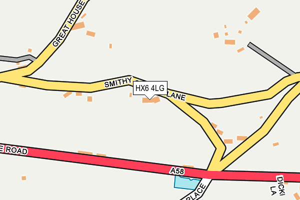 HX6 4LG map - OS OpenMap – Local (Ordnance Survey) HX6 4LG map - OS OpenMap – Local (Ordnance Survey)