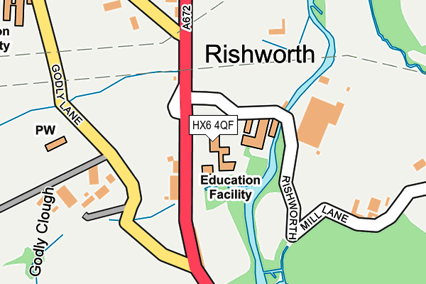 HX6 4QF map - OS OpenMap – Local (Ordnance Survey) HX6 4QF map - OS OpenMap – Local (Ordnance Survey)