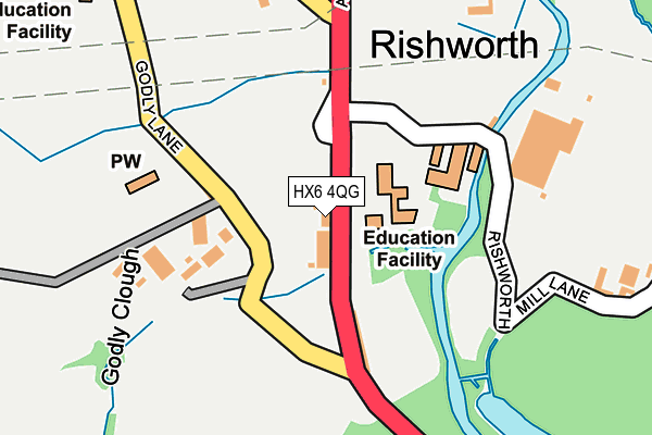 HX6 4QG map - OS OpenMap – Local (Ordnance Survey) HX6 4QG map - OS OpenMap – Local (Ordnance Survey)