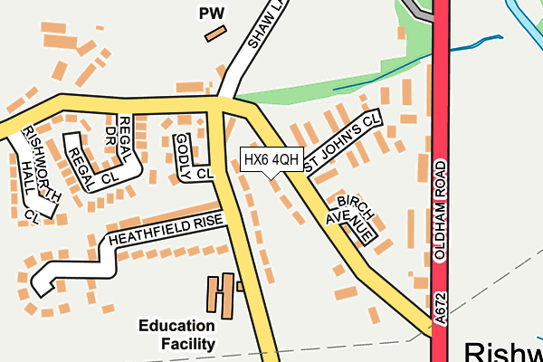 HX6 4QH map - OS OpenMap – Local (Ordnance Survey) HX6 4QH map - OS OpenMap – Local (Ordnance Survey)