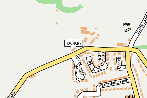 HX6 4QW map - OS OpenMap – Local (Ordnance Survey) HX6 4QW map - OS OpenMap – Local (Ordnance Survey)