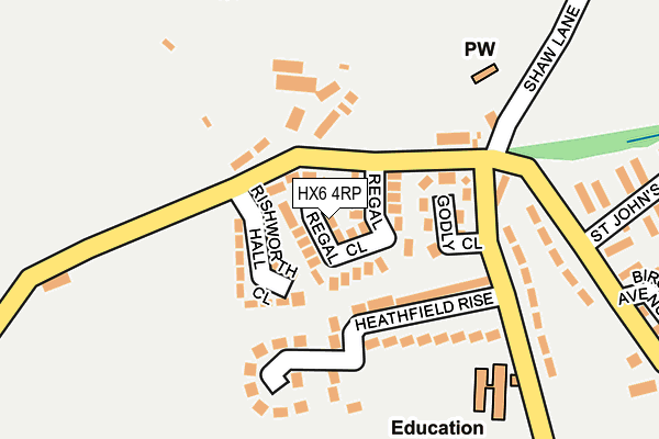 HX6 4RP map - OS OpenMap – Local (Ordnance Survey) HX6 4RP map - OS OpenMap – Local (Ordnance Survey)