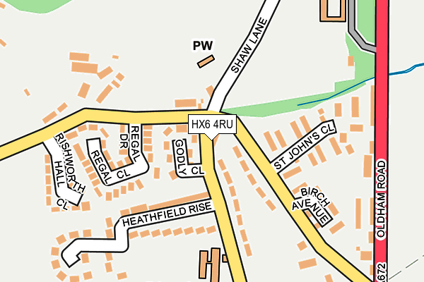 HX6 4RU map - OS OpenMap – Local (Ordnance Survey) HX6 4RU map - OS OpenMap – Local (Ordnance Survey)