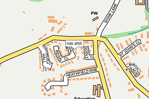 HX6 4RW map - OS OpenMap – Local (Ordnance Survey) HX6 4RW map - OS OpenMap – Local (Ordnance Survey)