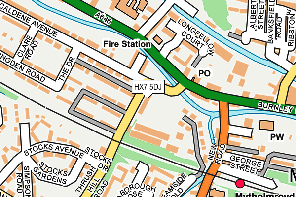 HX7 5DJ map - OS OpenMap – Local (Ordnance Survey)