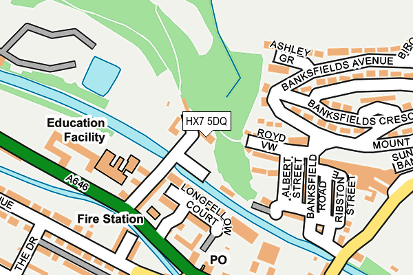 HX7 5DQ map - OS OpenMap – Local (Ordnance Survey) HX7 5DQ map - OS OpenMap – Local (Ordnance Survey)