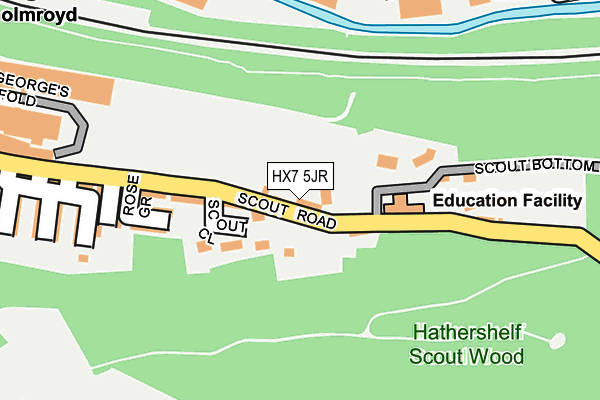 HX7 5JR map - OS OpenMap – Local (Ordnance Survey)