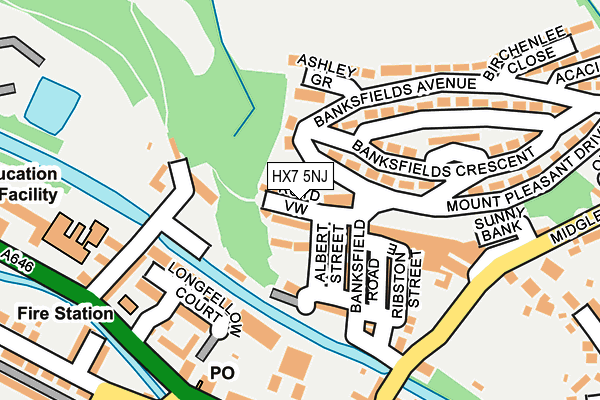HX7 5NJ map - OS OpenMap – Local (Ordnance Survey)