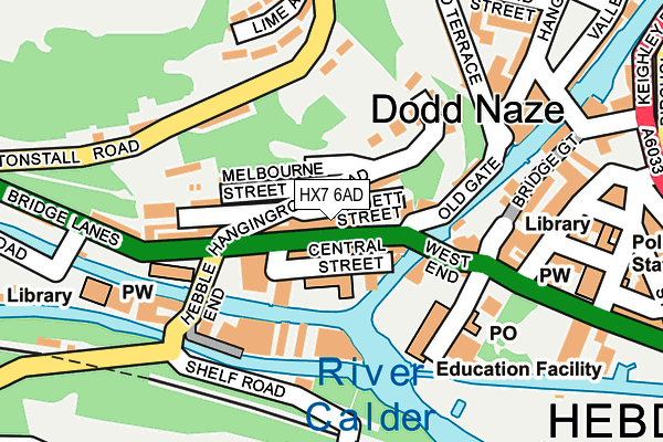 HX7 6AD map - OS OpenMap – Local (Ordnance Survey) HX7 6AD map - OS OpenMap – Local (Ordnance Survey)