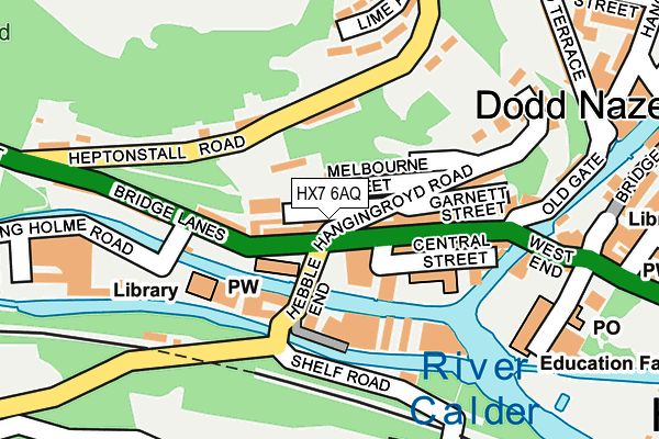 HX7 6AQ map - OS OpenMap – Local (Ordnance Survey)