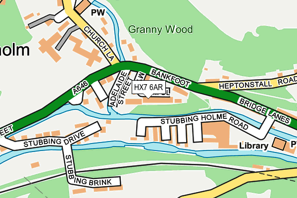 HX7 6AR map - OS OpenMap – Local (Ordnance Survey) HX7 6AR map - OS OpenMap – Local (Ordnance Survey)