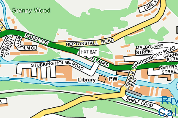 HX7 6AT map - OS OpenMap – Local (Ordnance Survey)