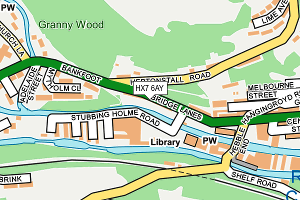 HX7 6AY map - OS OpenMap – Local (Ordnance Survey)