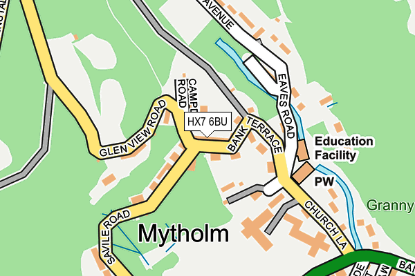 HX7 6BU map - OS OpenMap – Local (Ordnance Survey)