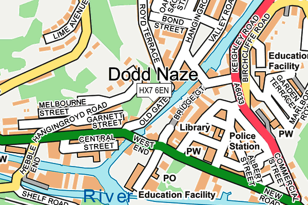 HX7 6EN map - OS OpenMap – Local (Ordnance Survey)