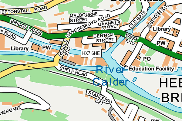 HX7 6HE map - OS OpenMap – Local (Ordnance Survey)