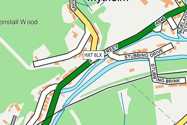 HX7 6LX map - OS OpenMap – Local (Ordnance Survey)
