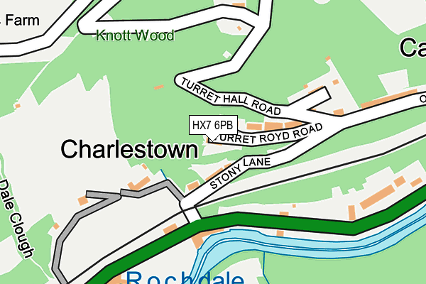 HX7 6PB map - OS OpenMap – Local (Ordnance Survey)