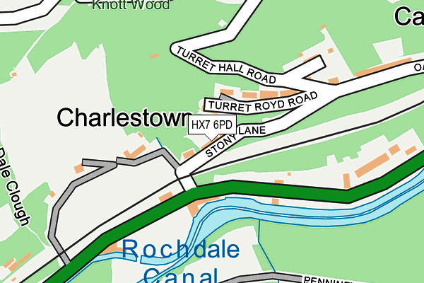 HX7 6PD map - OS OpenMap – Local (Ordnance Survey)