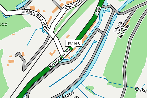 HX7 6PU map - OS OpenMap – Local (Ordnance Survey)