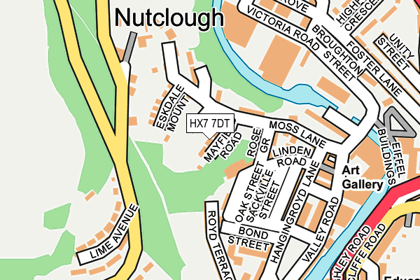 HX7 7DT map - OS OpenMap – Local (Ordnance Survey)